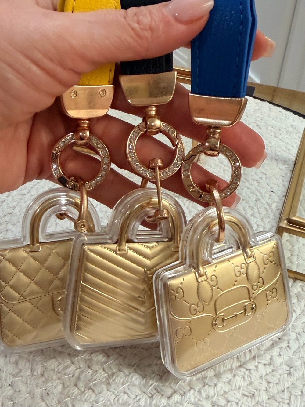 NEW | Encased 24K gold sealed Designer Logo Purse Keychain - pick from 3 designs - Picture 8 of 9